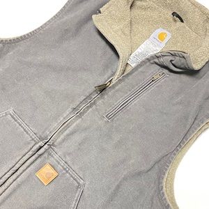 Vintage 90’s Carhartt Inner Sherpa Fleece Vest Workwear Jacket Outerwear